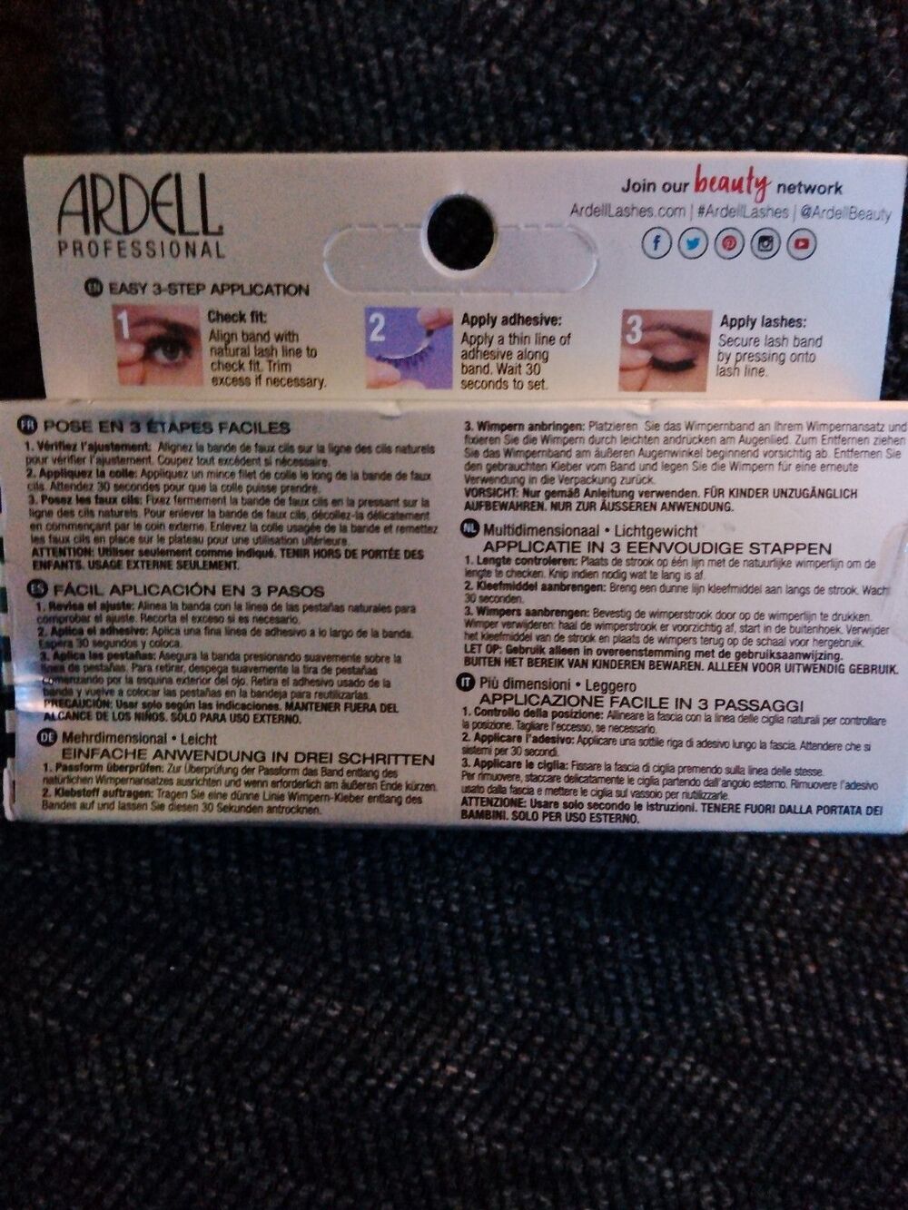 Ardell 3D Faux Mink Lashes & Magnetic MegaHold Liner Lash Kit 858 Black Set - Picture 5 of 5